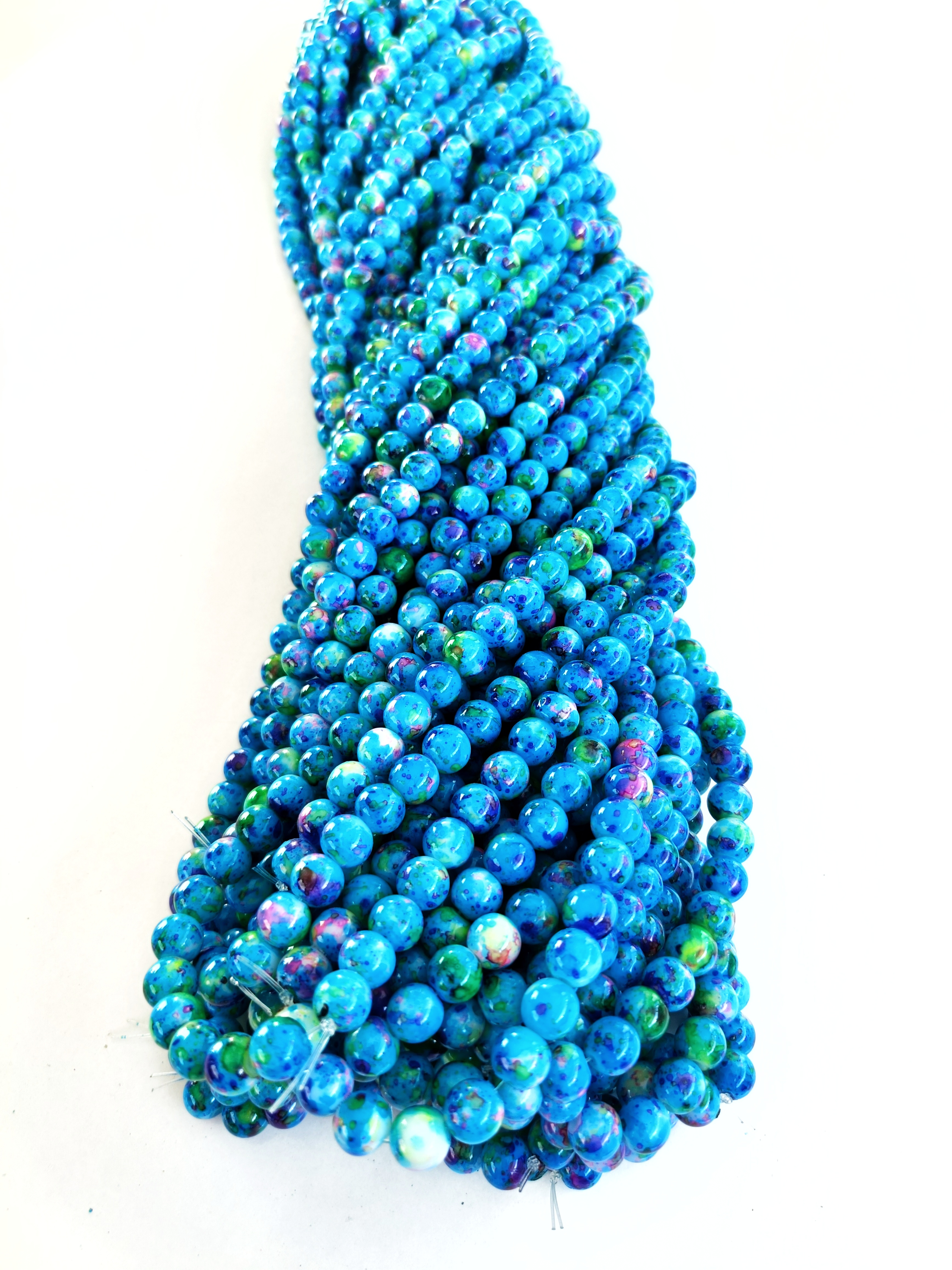 Alaca Mavi 8mm. Dizi Cam Boncuk