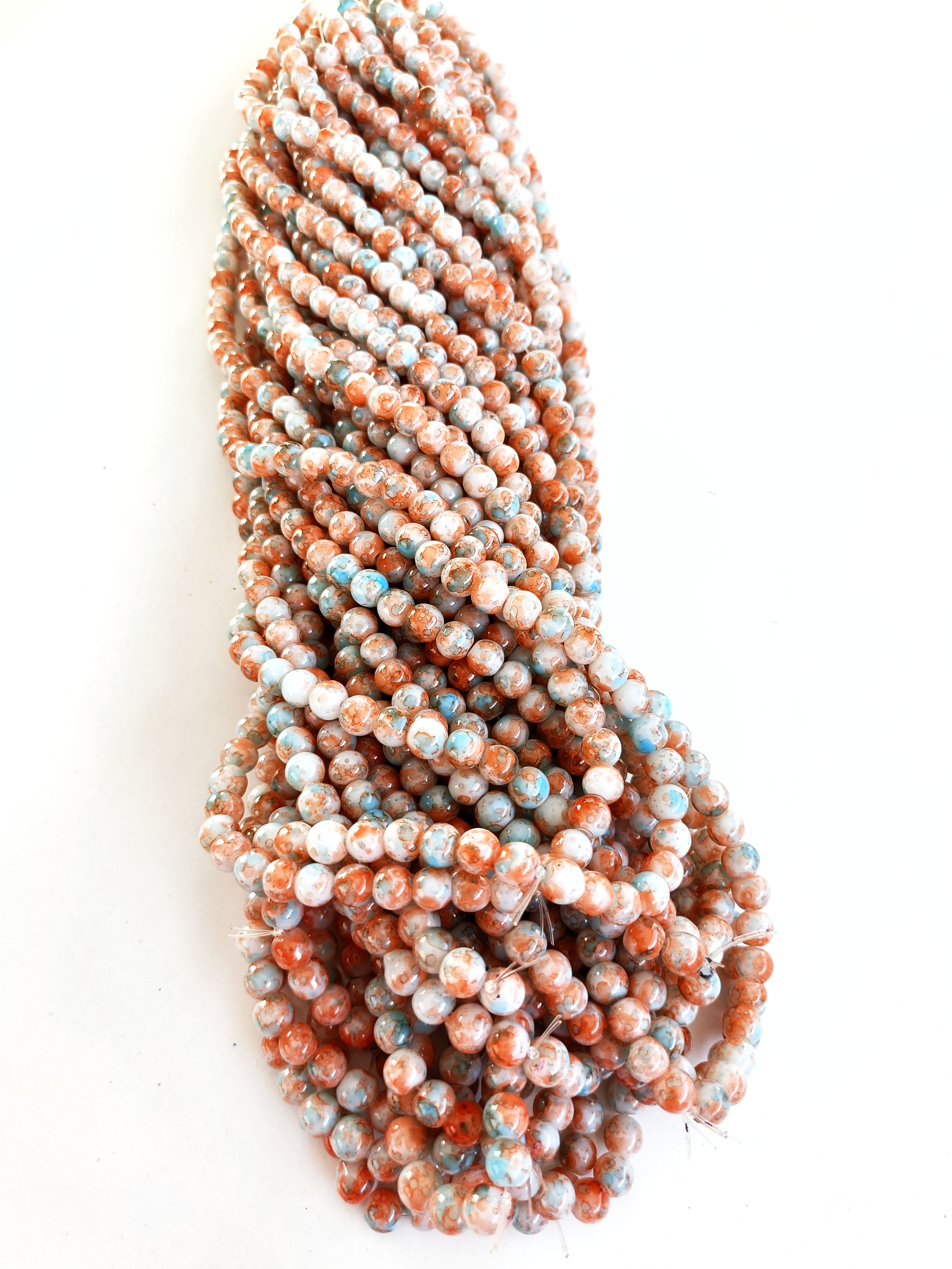 Alaca Renk 8mm. Dizi Cam Boncuk