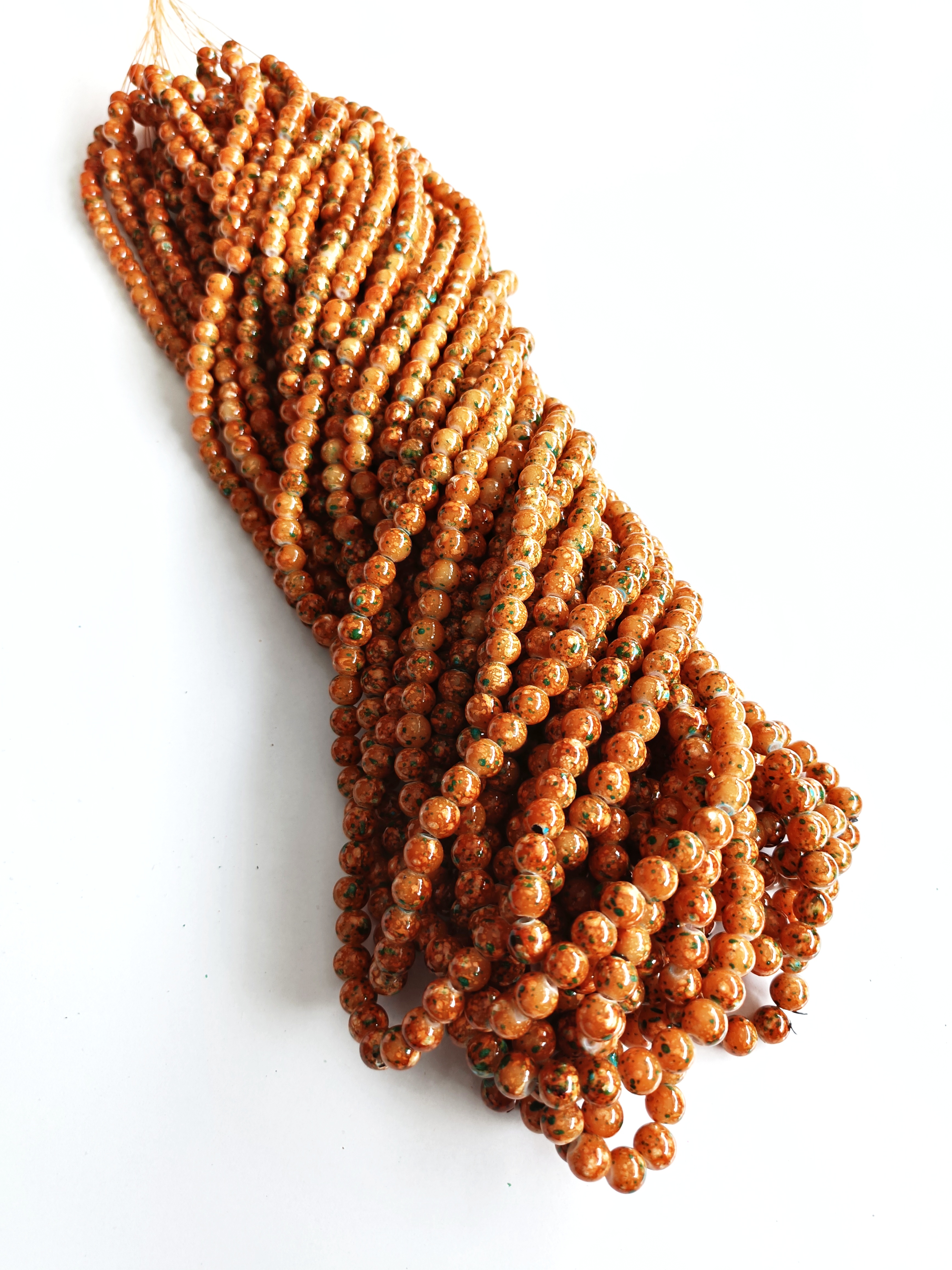 Koyu Hardal 8mm. Dizi Cam Boncuk