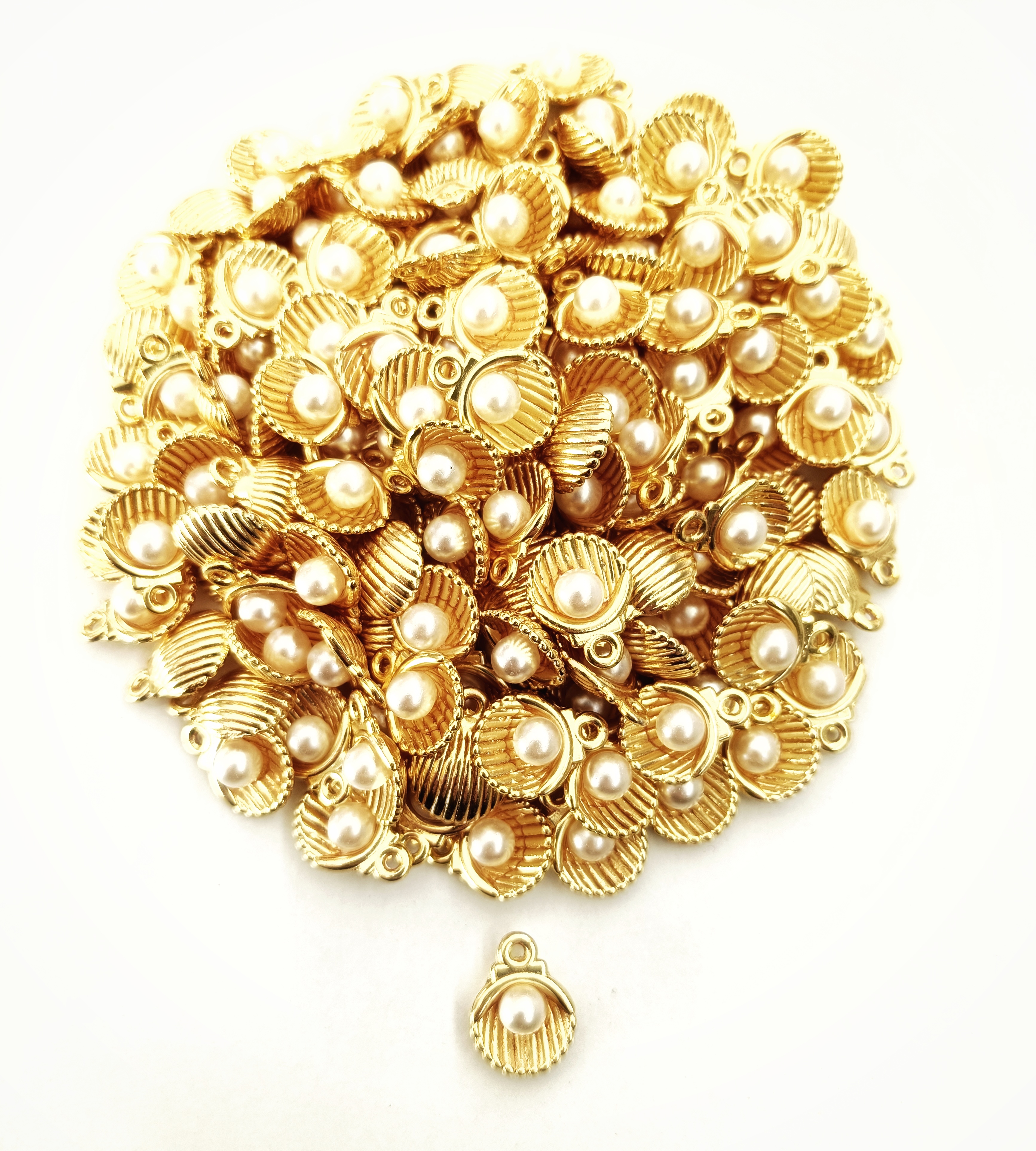 Gold İncili Midye Takı Uçları