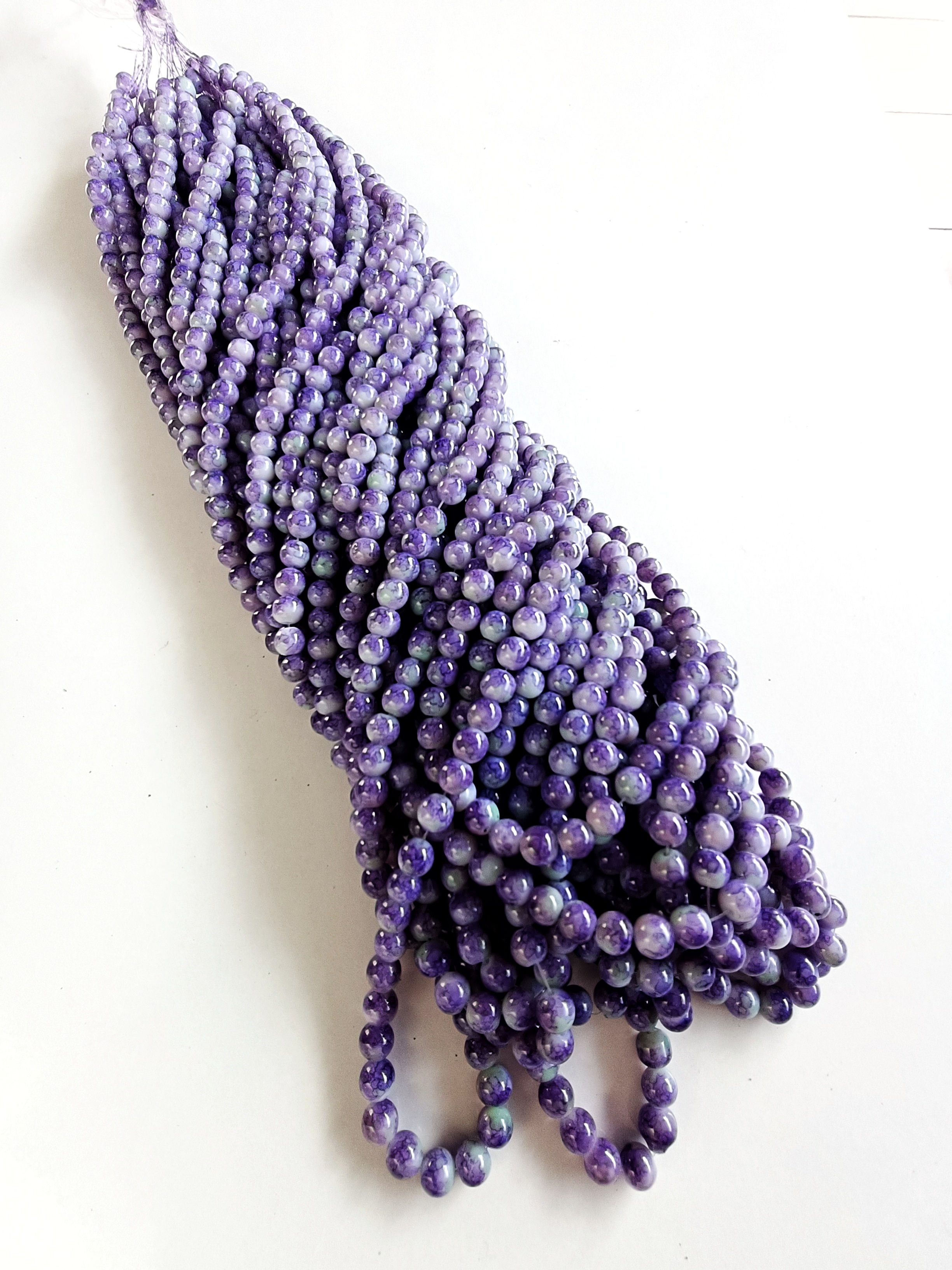 Alaca Mor 8mm. Dizi Cam Boncuk