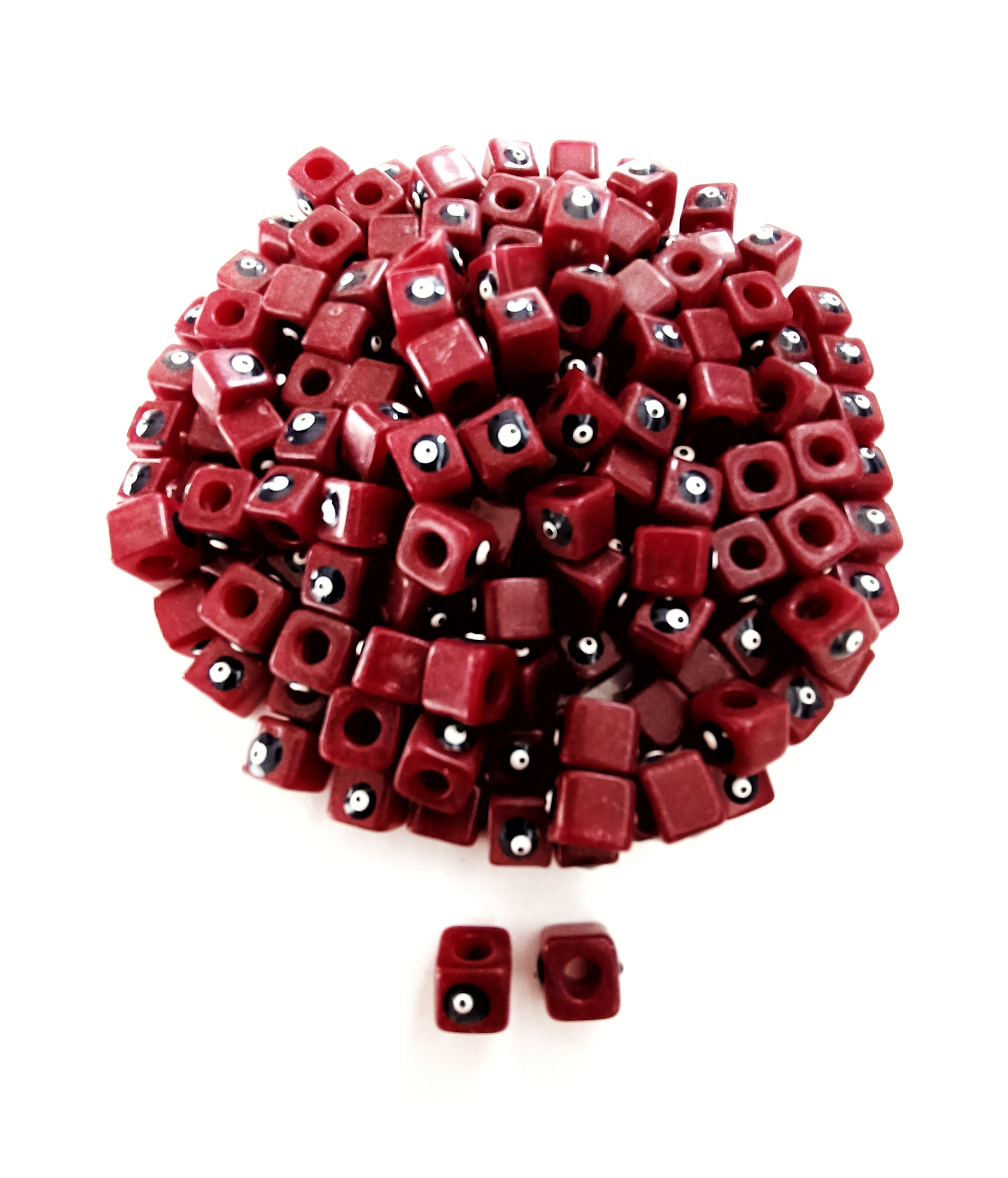 Bordo Mini Plastik Nazar Boncuğu