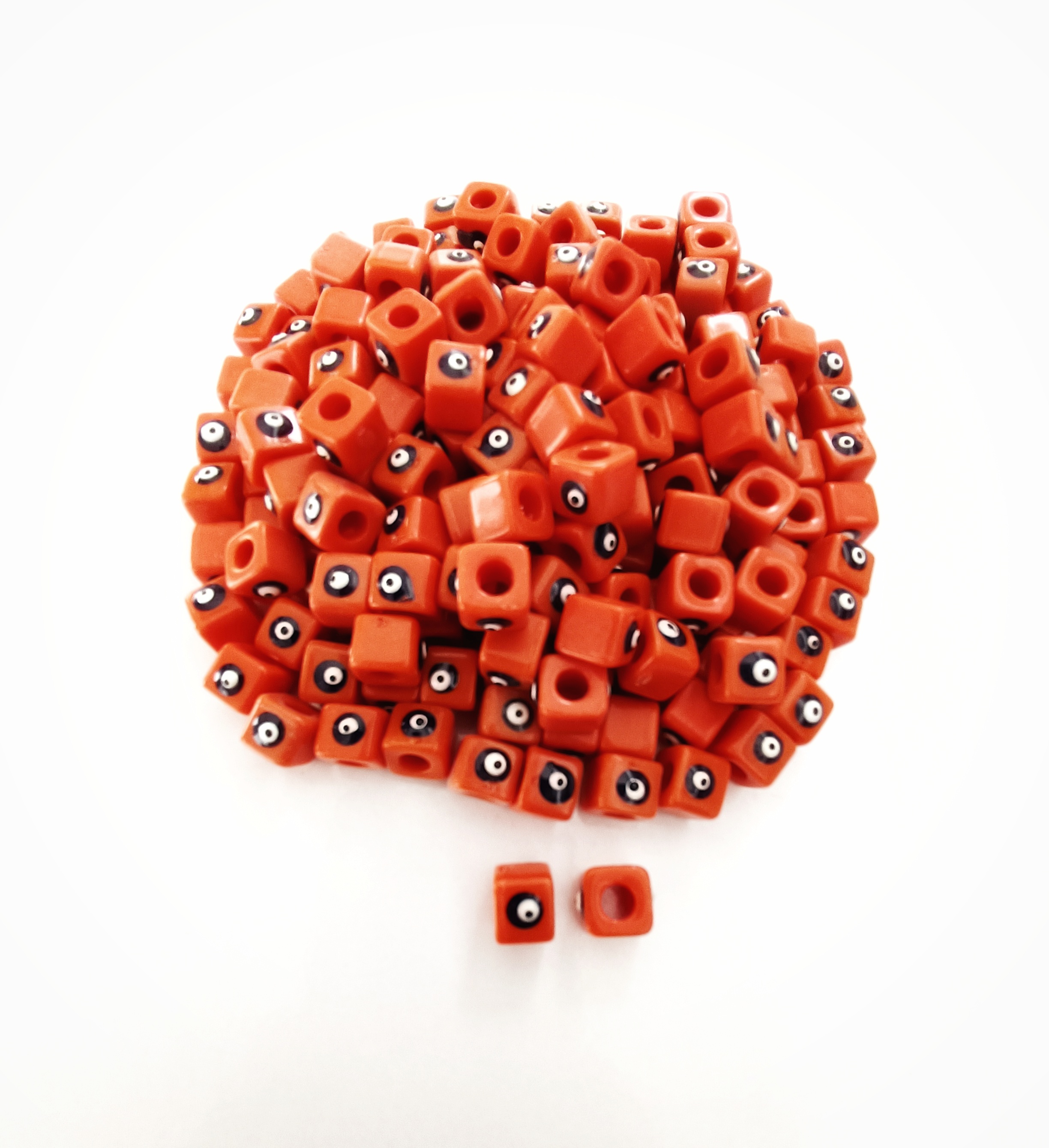 Turuncu Mini Plastik Nazar Boncuğu