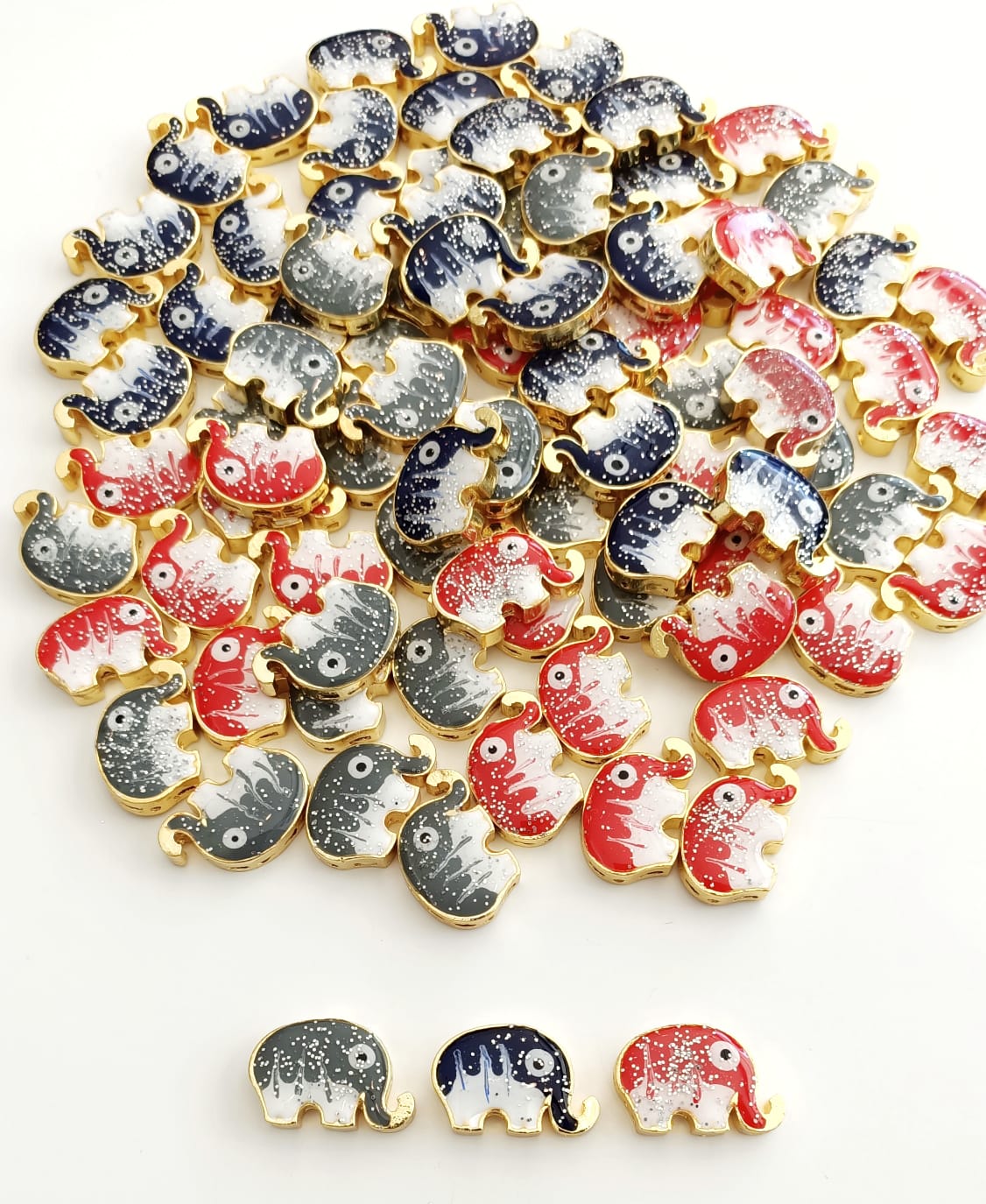 Altın Kaplama Mineli Fil Kolye-Bileklik Ucu