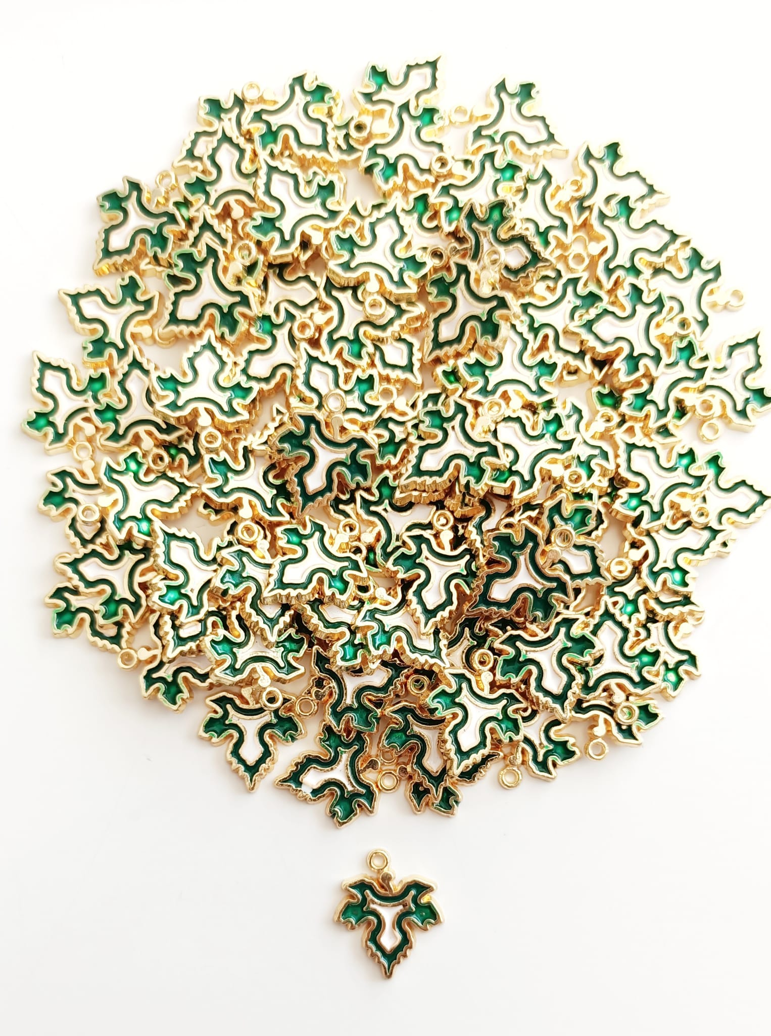 Yeşil Mineli Yaprak Kolye Ucu