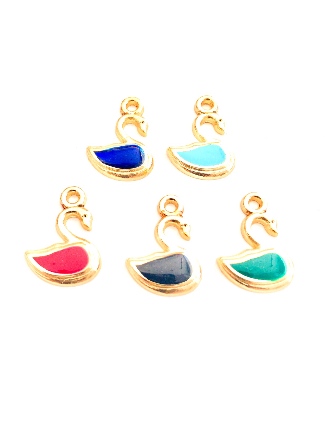 Altın Kaplama Kuğu Kolye Ucu