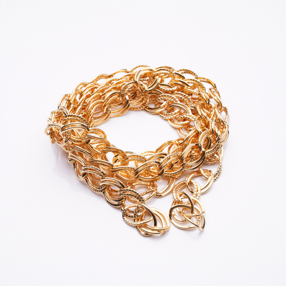  Altın Kaplama Çift Halka Zincir Znc012