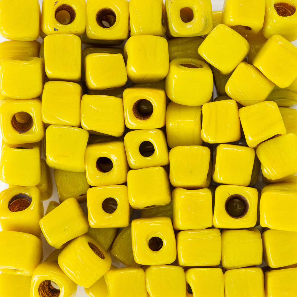 Sarı Küp Cam Boncuk Scb0049