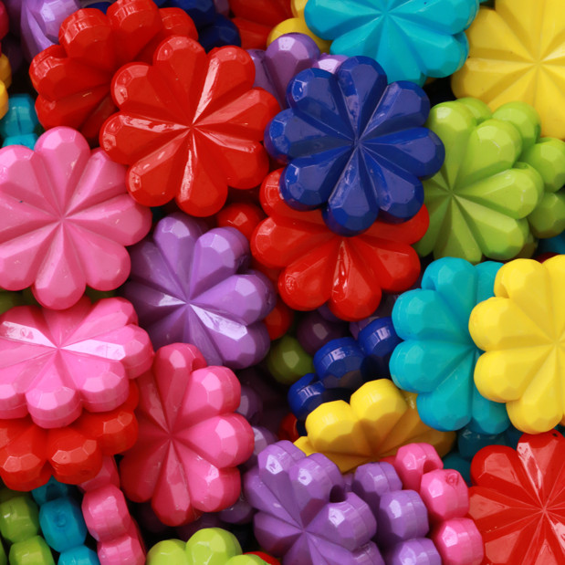  2cm Çiçek Plastik Boncuk Pb013