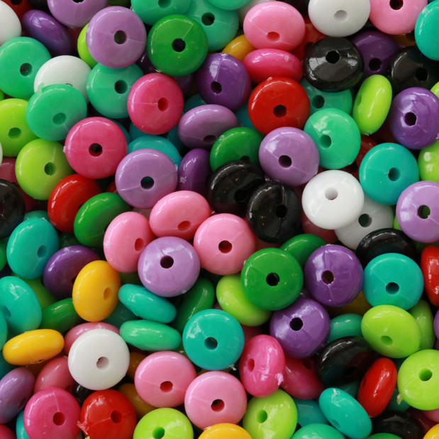  Yassı Silindir Plastik Mix Boncuk Pb025