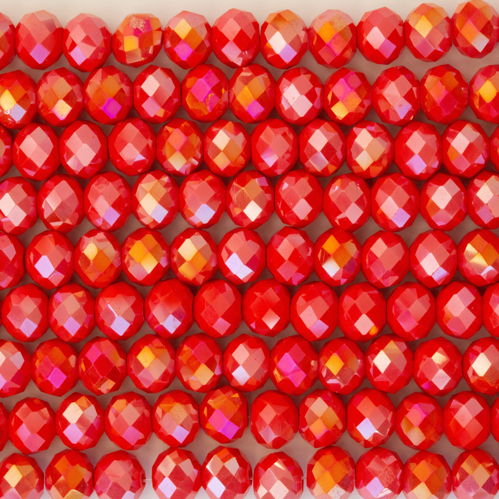 Kırmızı 8mm Kristal Boncuklar Krs0221