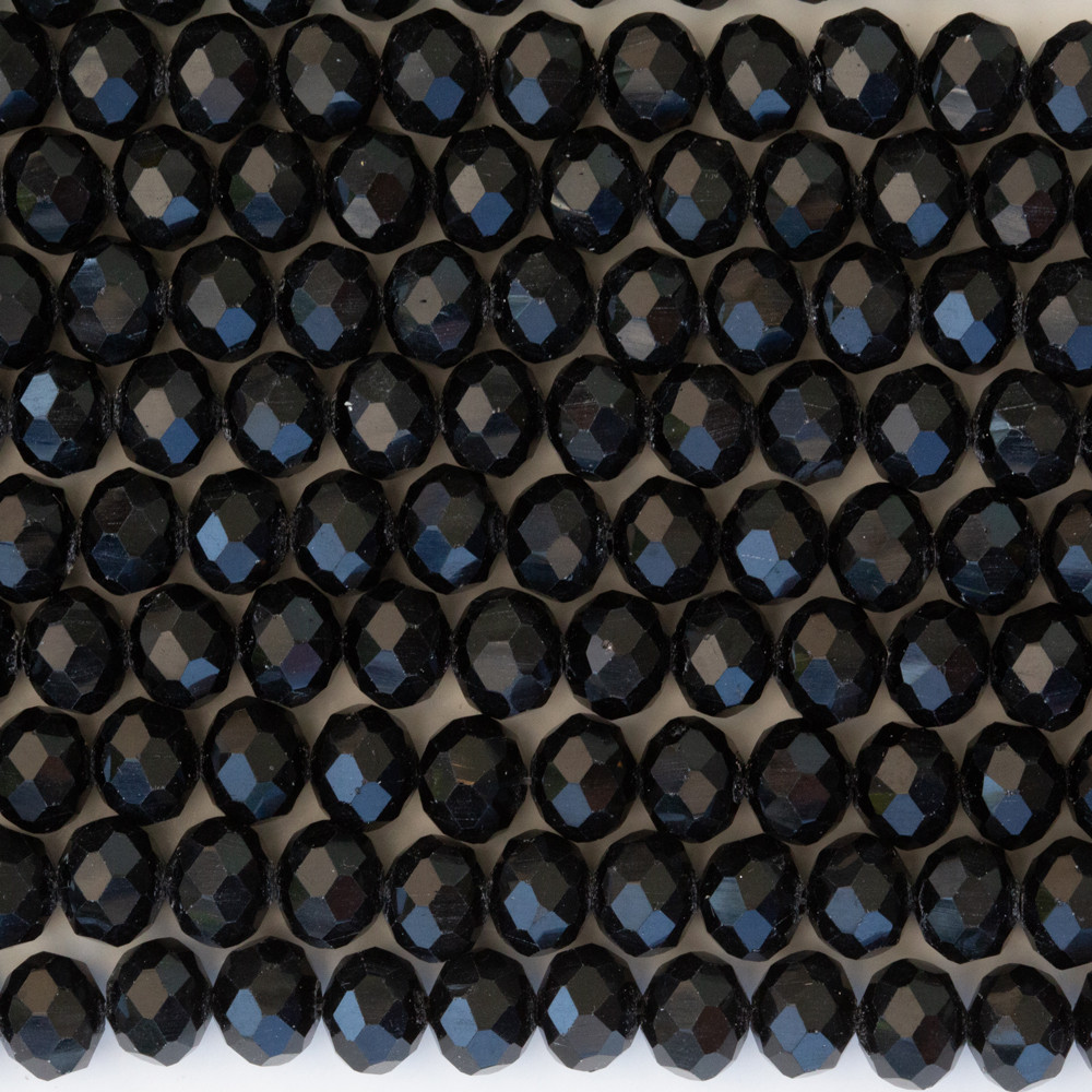 Siyah 8mm Kristal Boncuklar Krs0255