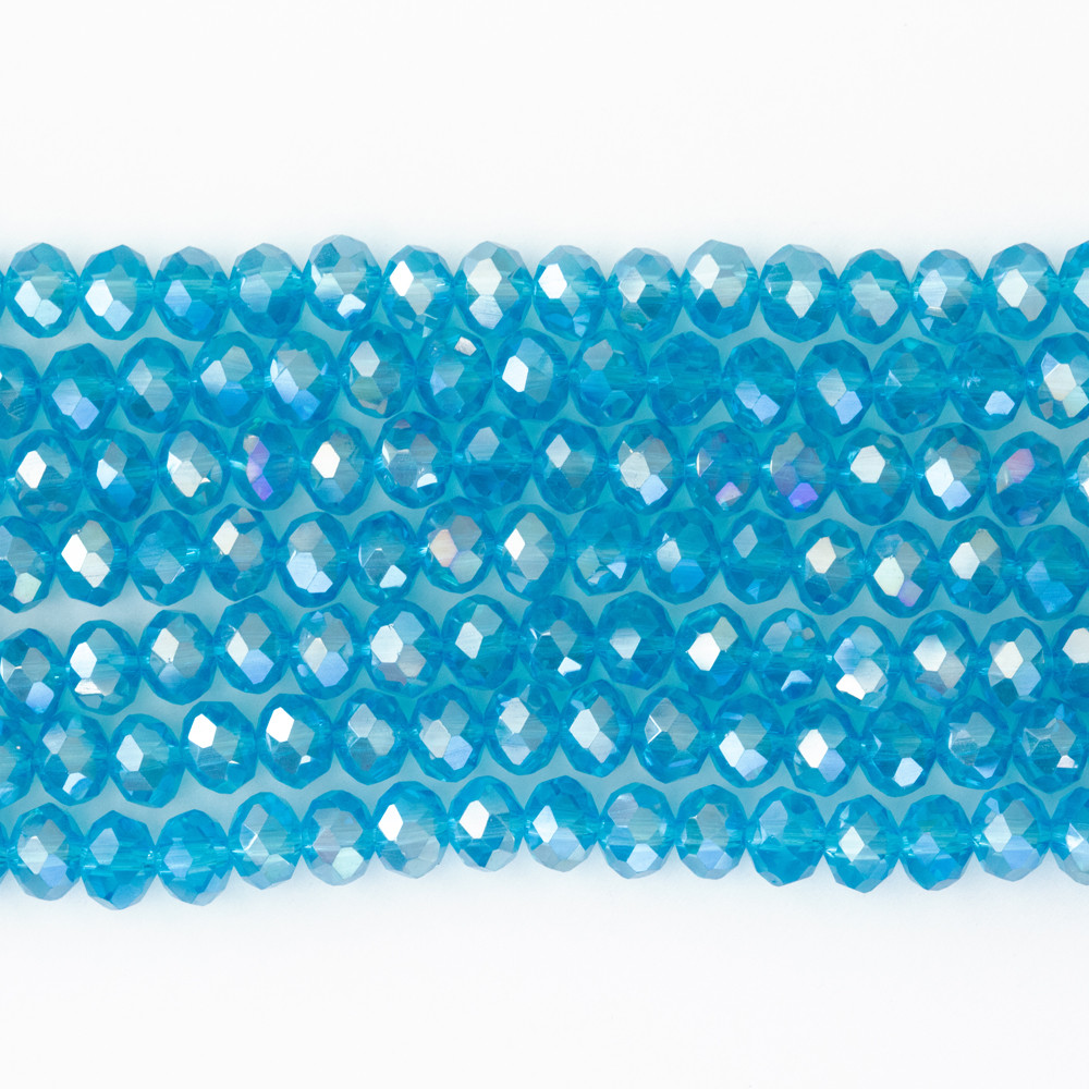 Şeffaf Mavi 6mm Kristal Boncuklar Krs0177