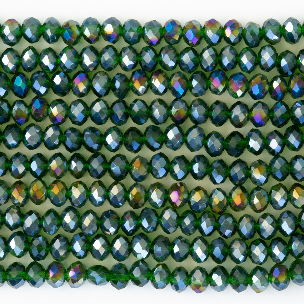 Alaca Yeşil 6mm Kristal Boncuklar Krs0184