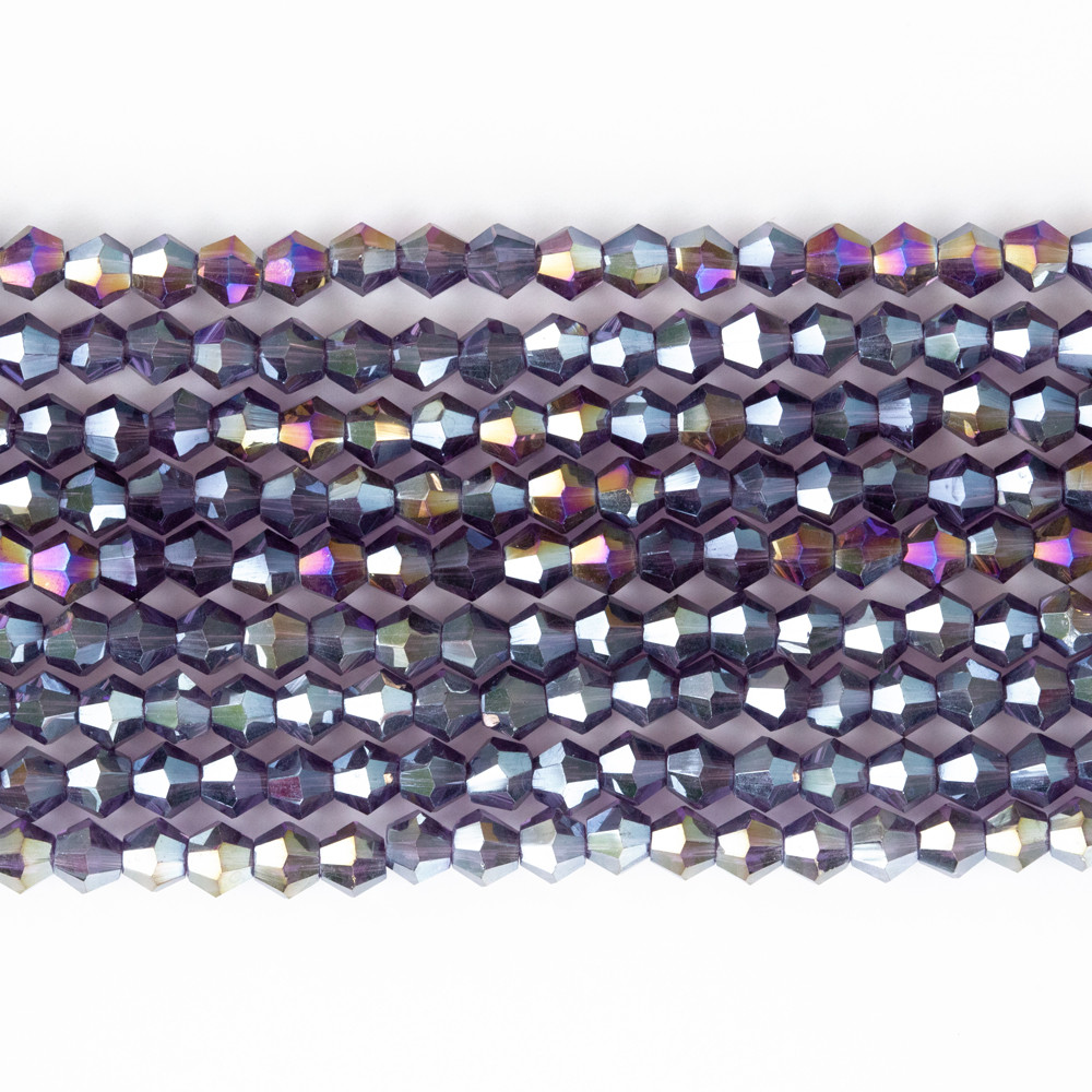 Alaca Mor 4mm Pramit Kristal Boncuklar Krs0066