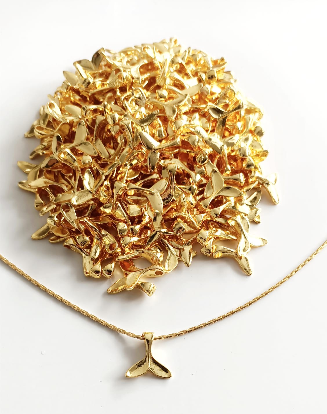 Altın Kaplama Balık Kuyruğu Kolye Ucu(Büyük)