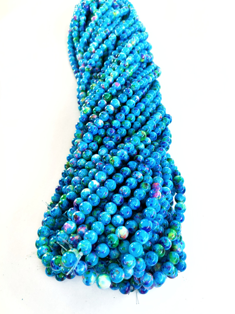 Alaca Mavi 8mm. Dizi Cam Boncuk