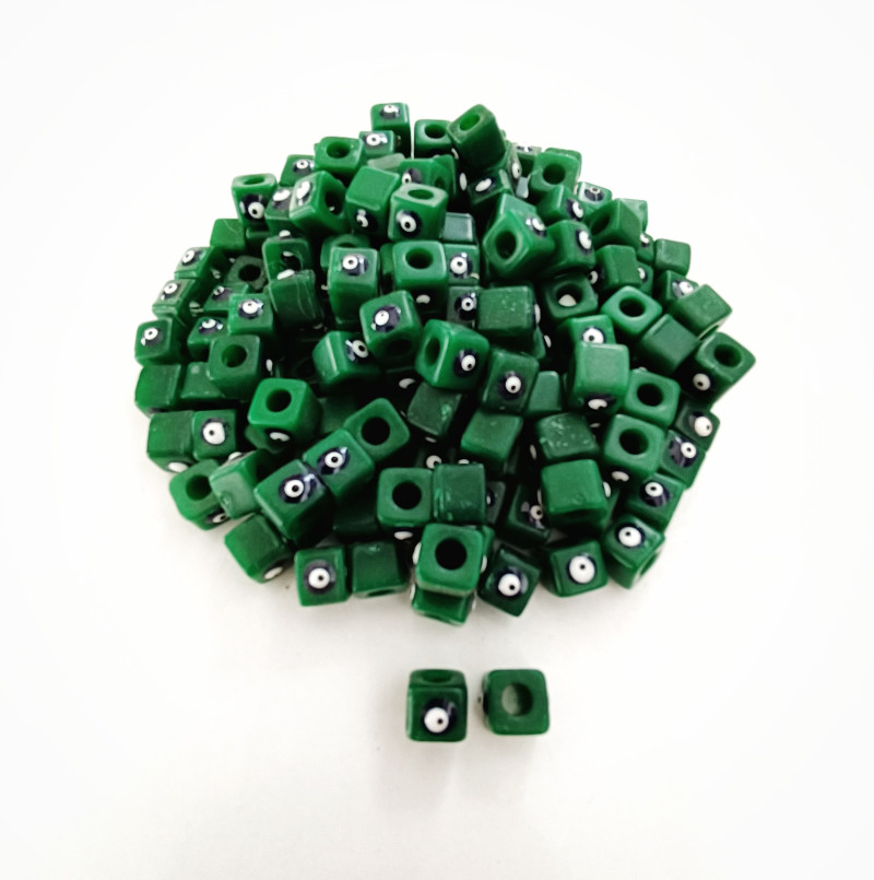 Koyu Yeşil Mini Plastik Nazar Boncuğu