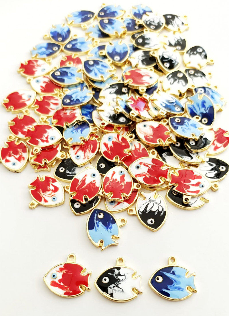 Mineli Balık Figür Takı Ucu