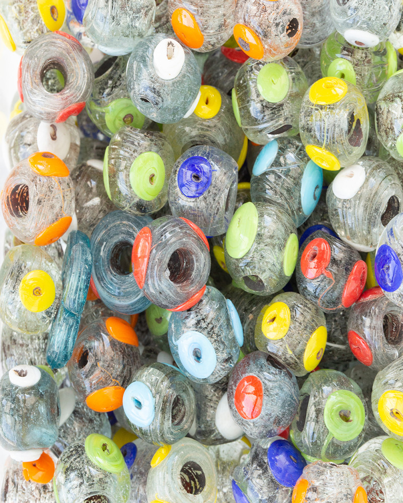 Karışık Benekli Şeffaf Cam Boncuk Scb0027