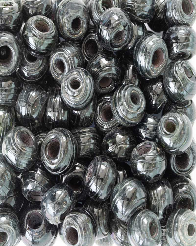 Siyah Yuvarlak Cam Boncuk Scb0042