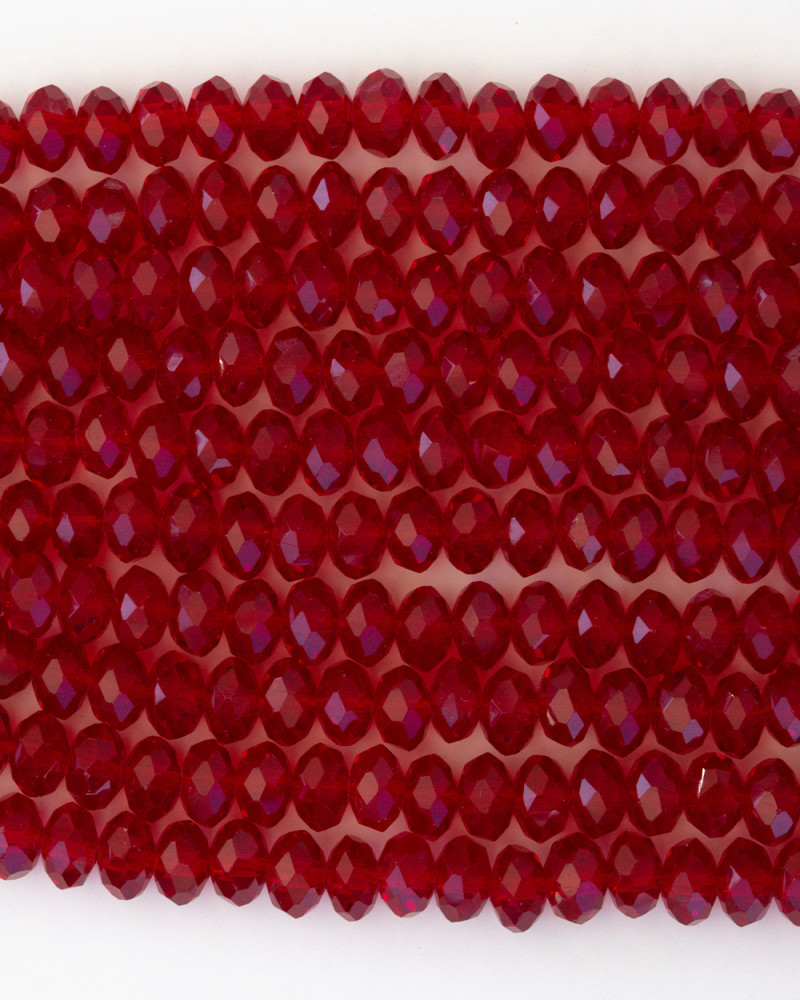 Şeffaf Bordo 6mm Kristal Boncuklar Krs0160