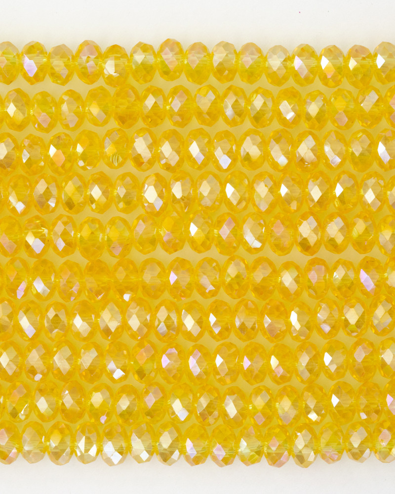 Şeffaf Sarı 6mm Kristal Boncuklar Krs0171