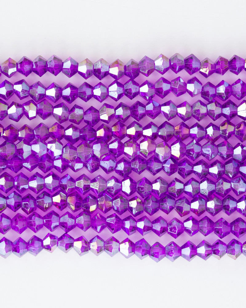 Eflatun 4mm Pramit Kristal Boncuklar Krs0064