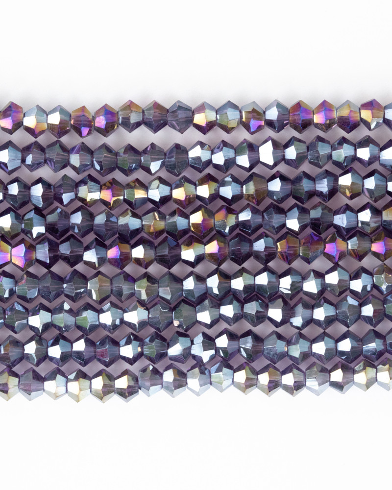 Alaca Mor 4mm Pramit Kristal Boncuklar Krs0066