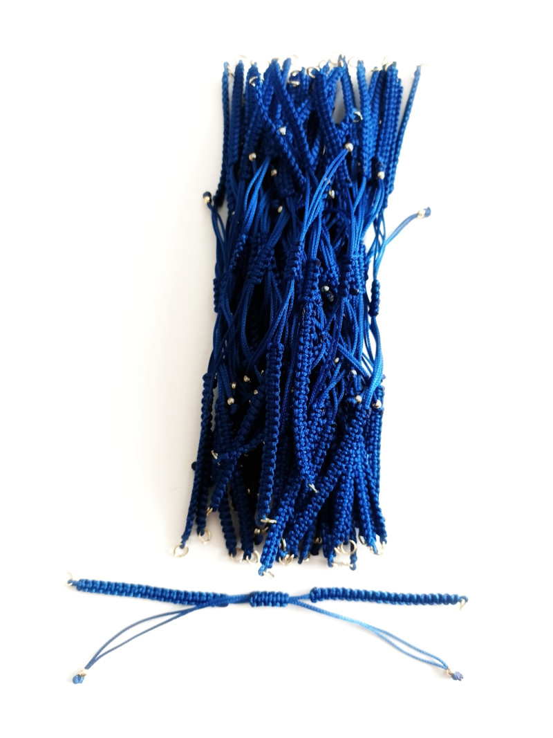 Hazır Asansörlü Makrome Örgü Bileklik İpi Lacivert