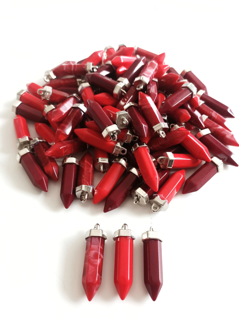 Plastik Pandül Takı Uçları Kırmızı