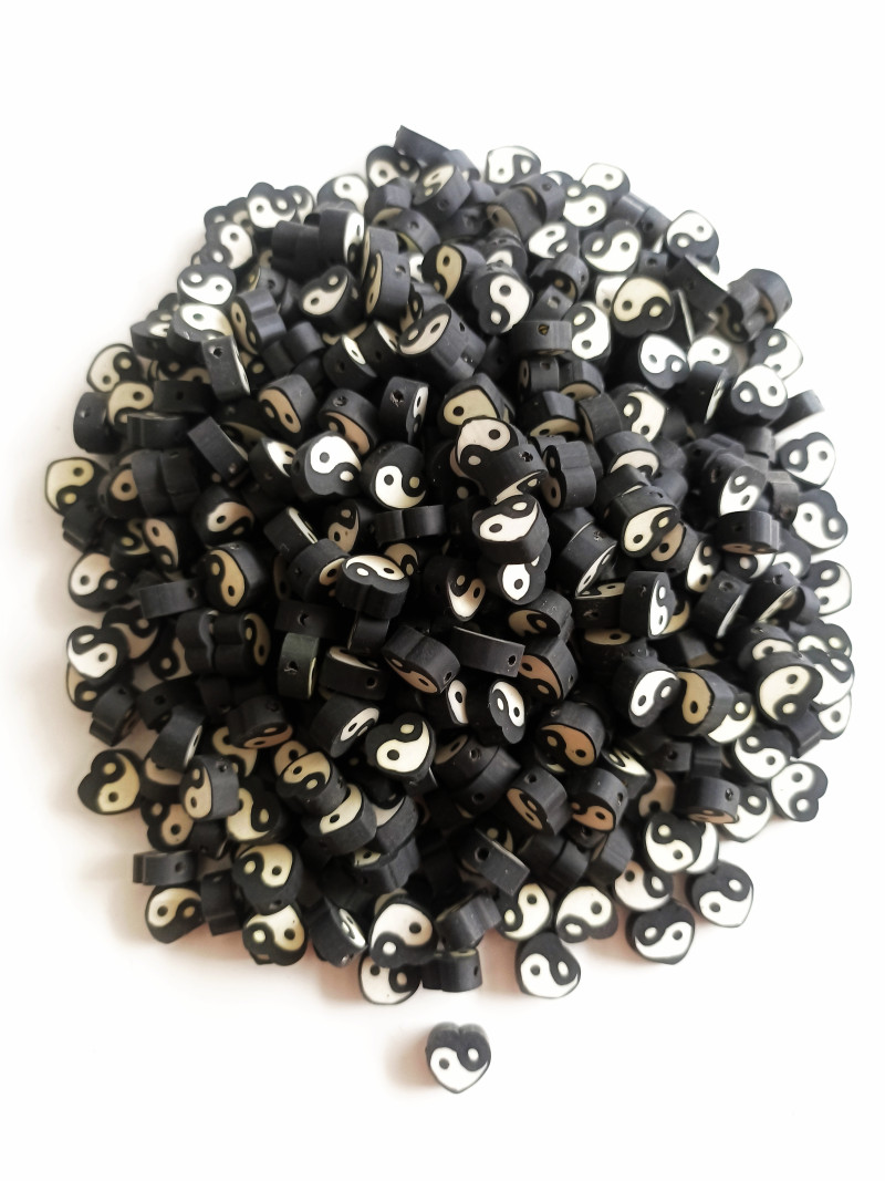 Fimo Ara Boncuk Kalp Ying Yang