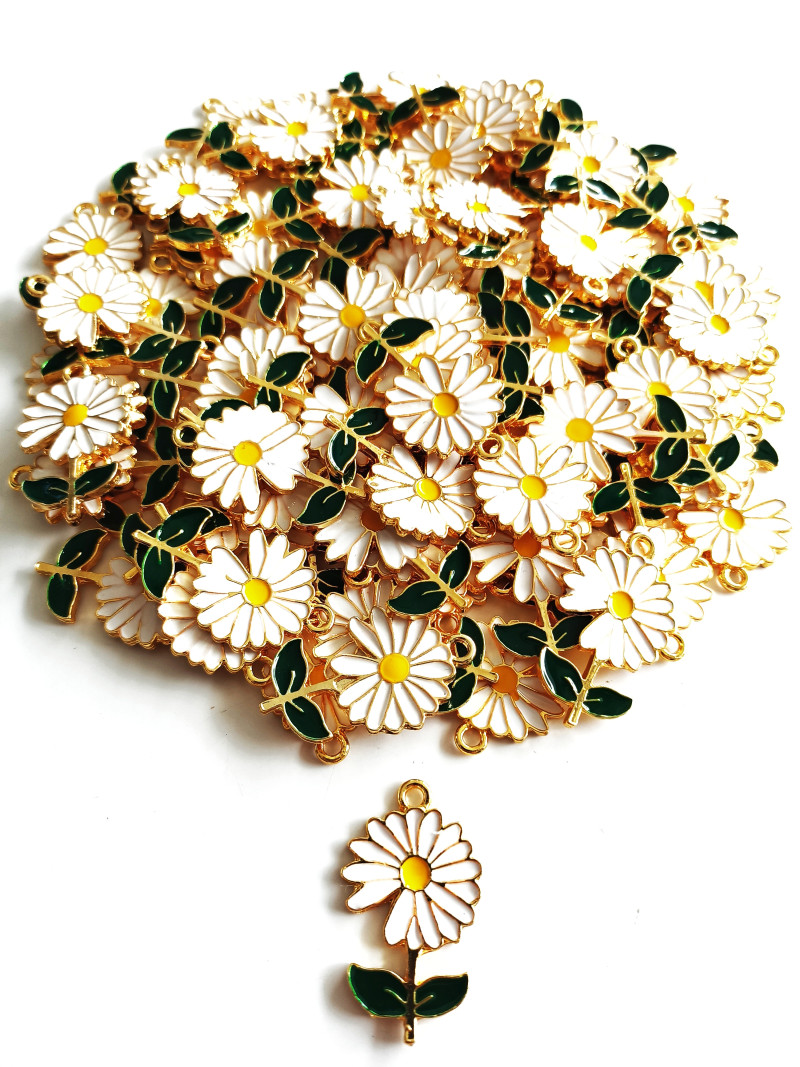 Gold Mineli Dallı Papatya Takı Uçları